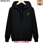 Весенние мужские повседневные толстовки с капюшоном, толстые свитшоты большого размера 6XL 7XL 8XL 48 50, Зимние флисовые свитера с капюшоном на молнии черного цвета