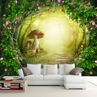 Фон для гостиной из нетканого материала с изображением цветов лозы грибов дома леса Большой Настенный декор на заказ обои для стен рулон