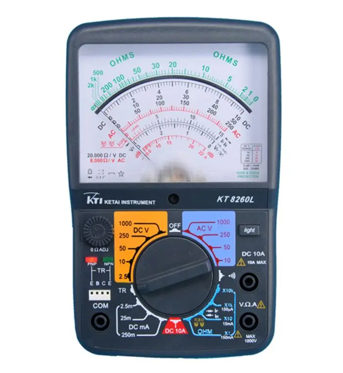 KT8260L Высокочувствительный аналоговый мультиметр с функцией подсветки