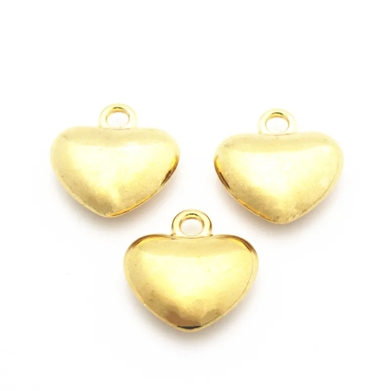 Новейшие Подвески с золотым сердцем 20 шт./лот подвеска застежкой лобстером для
