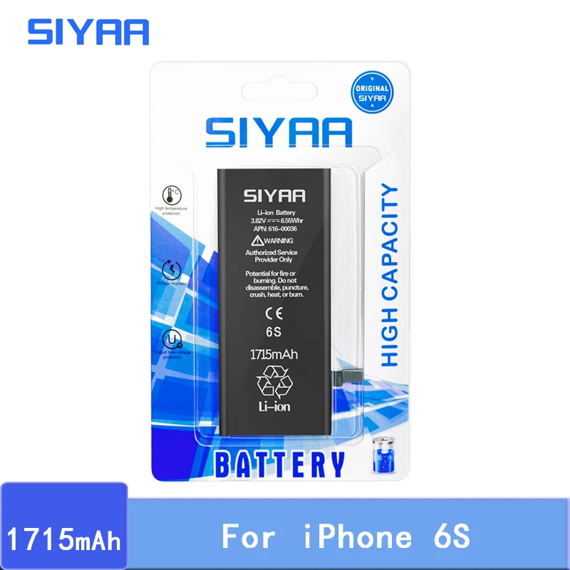 Оригинальный SIYAA Батарея для iPhone 6s 1715 мАч реального Ёмкость Замена Batteria ремонт