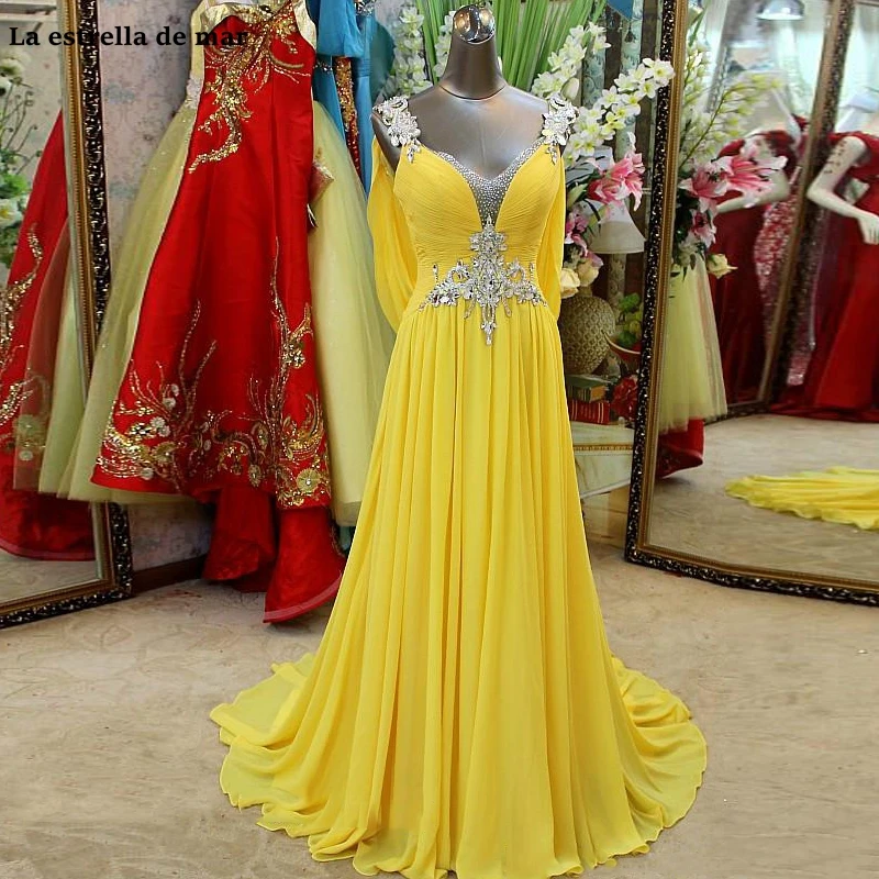 

Robe de soiree new chiffon Beaded Backless turquoise Yellow Violet Turkey Evening Dresses Long Formal Prom Party Gowns real phot