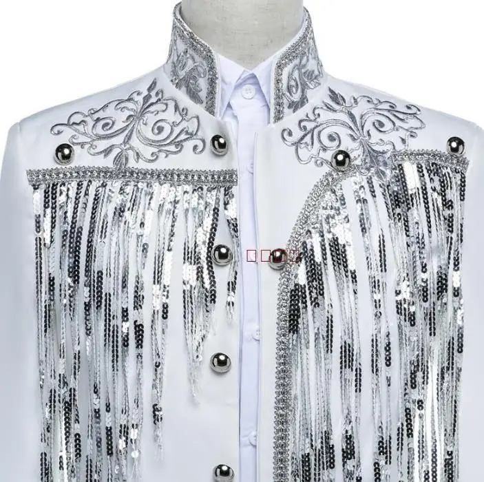 Блейзер с блестками для сцены мужское официальное платье новейшее пальто брюки