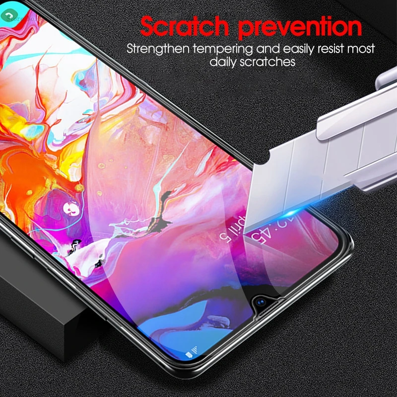 Vidrio templado para Samsung Galaxy A70 vidrio resistente cubierta completa pegamento Protector de pantalla para Samsung A70 A705F vidrio para Samsung A70-1