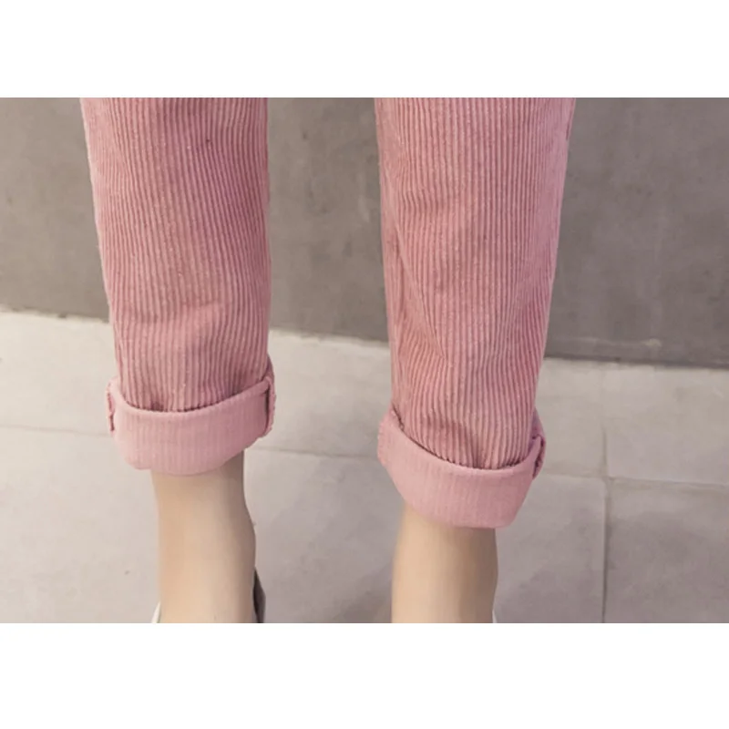 Осенне зимние женские вельветовые штаны Pantalon Mujer шаровары с эластичной резинкой