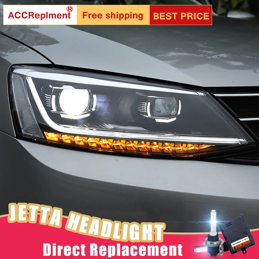 

2Pcs LED Headlights For Volkswagen Jetta 2011-2018 led car lights Angel eyes xenon HID KIT Fog lights LED Daytime Running Lights