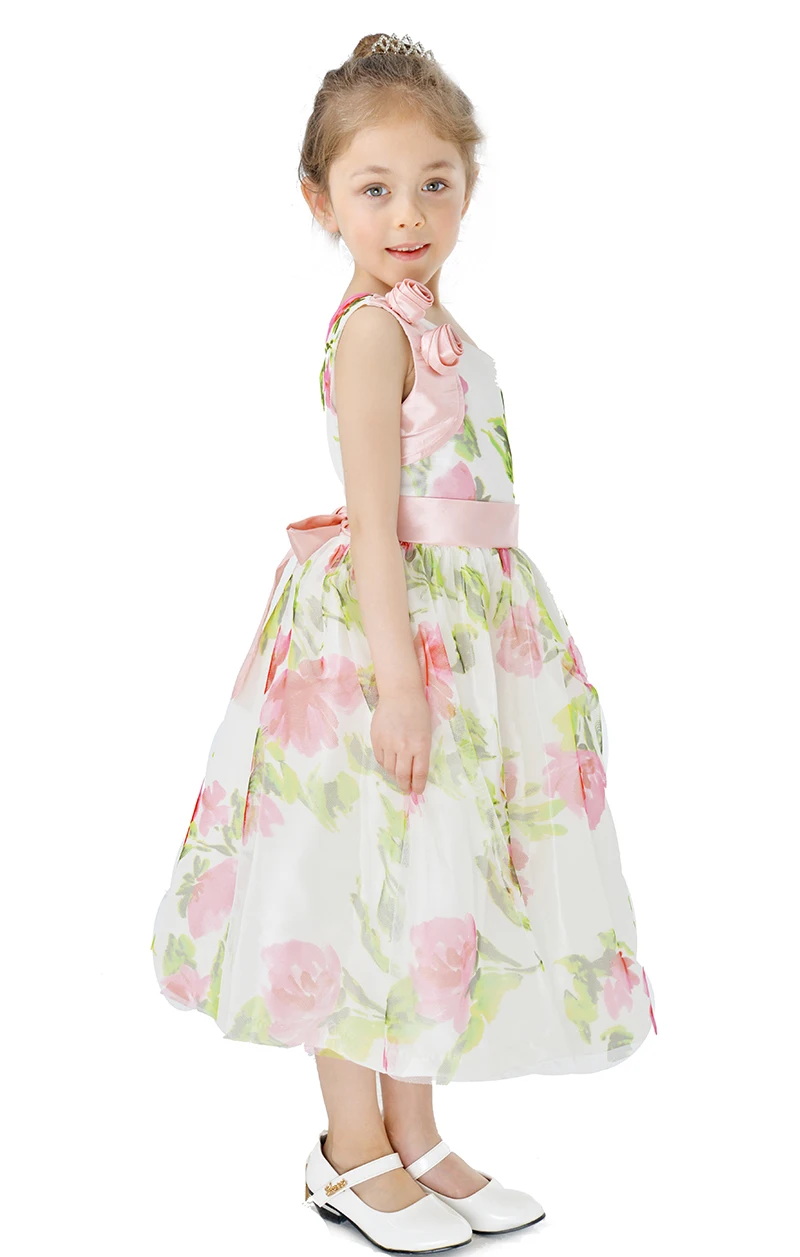 2015 New Summer Girl Sleeveless Pageant Kids Clothes Baby Dress Flower Children Princess Party | Детская одежда и обувь