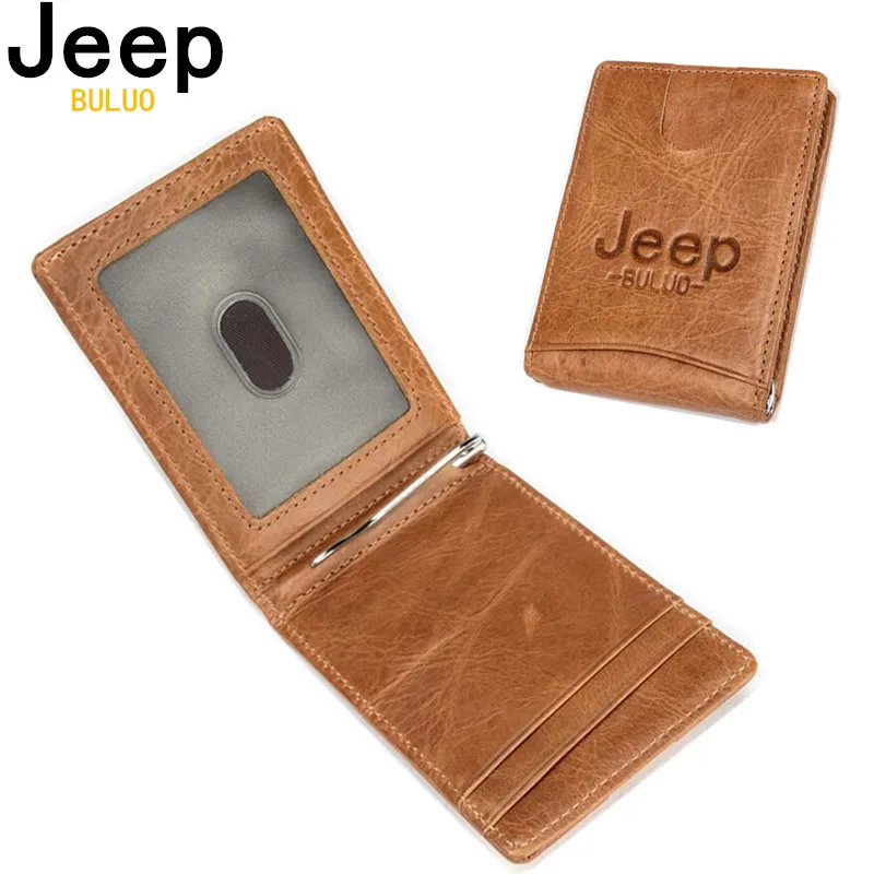 Мужской тонкий бумажник jeep buluo кошелек цвета хаки с отделением для карт из