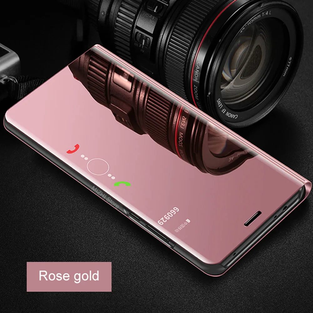 Умный зеркальный чехол для телефона Apple iPhone XS Max X 7 Plus 8 6S 6 Plus защитный чехол для iPhone 11 Pro XS 7 8 Поддержка откидной крышки - Цвет: Rose Gold
