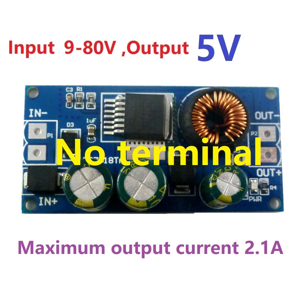 Out 5V No terminal 2.1A высоковольтный преобразователь для электровелосипеда DC-DC понижающий Регулятор модуль 80 в 72 в 64 в 60 в 48 в 36 В 24 В до 15 в 12 В 9 в 6 в 5 в 3,3 В - Цвет: Out 5V No terminal