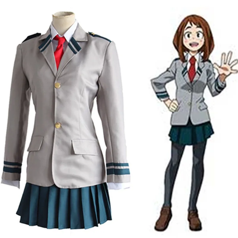 JP Аниме Boku no Hero academic AsuiTsuyu Yaoyorozu Momo школьная форма My OCHACO URARAKA Cosplay Co| |