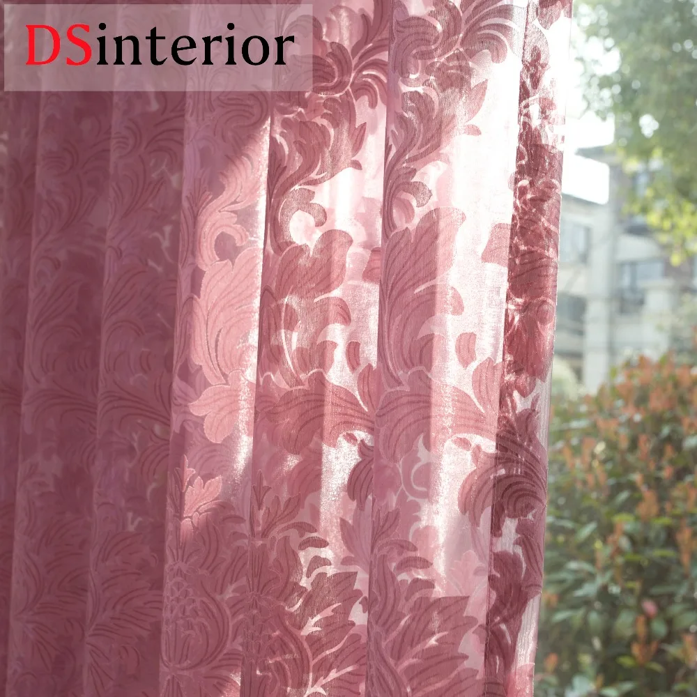 DSinterior классический стиль sheer тюль шторы для гостиной|sheer tulle curtains|curtains fortulle curtains |