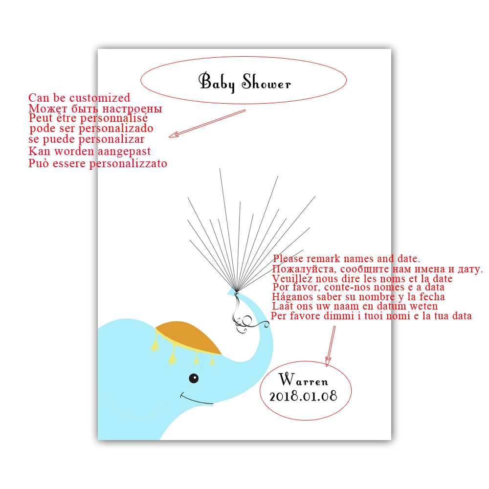 Необычные DIY отпечаток пальца Подпись Гостевая книга для ребенка душ Дети