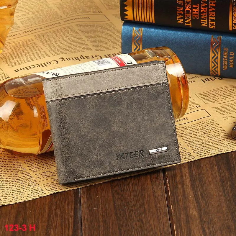 Модный мужской кожаный кошелек с отделением для карт различными узорами