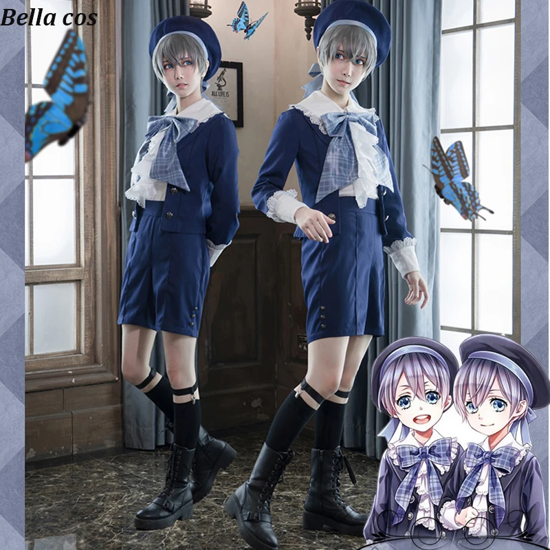 Новый черный дворецкий Ciel twins phantomhive Косплей Костюм красивая форма костюмы на
