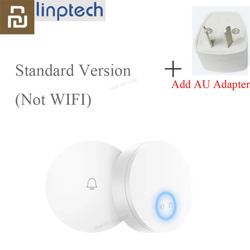 Add AU Adapterl STD Xiaomi Linptech самогенерирующий беспроводной дверной звонок без батареи без проводки отключение памяти Регулируемая громкость работа с приложением Mihome - Цвет: Add AU Adapterl STD