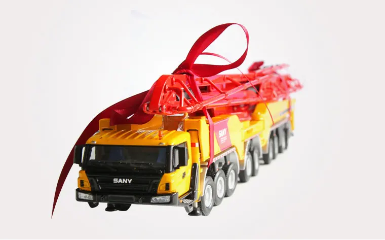 Yellow Коллекционная модель сплава подарок 1:50 SANY 86 м бетононасос грузовик инженерное оборудование литья под давлением игрушка модель дисплея, украшения - Color: Yellow