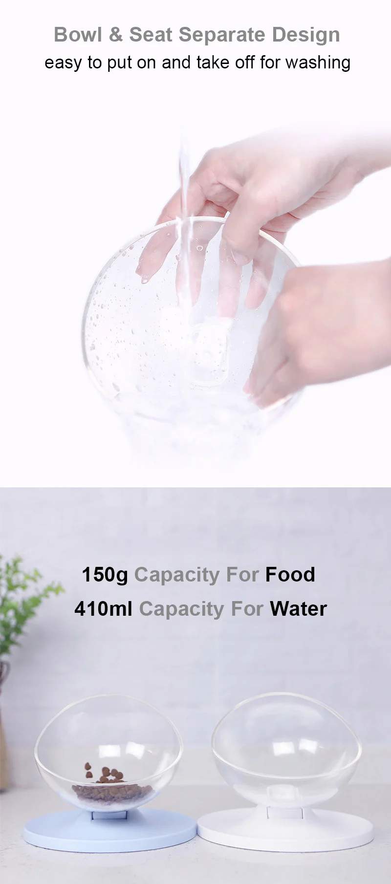 MySudui, круглая двойная миска для кошек, для еды, воды, нескользящая, регулируемая миска для воды для кошек, фидер, держатель, маленькая миска для собак домашних животных, питьевая вода