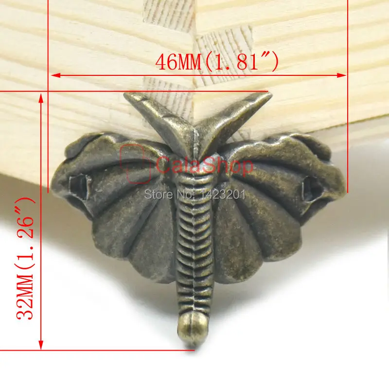 5 шт./лот 46 мм x 32 Античный ящик для ювелирных изделий деревянная мебельная коробка