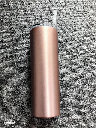 20oz Skinny TumblerI Пустой 20 унций винный стакан с соломинкой из нержавеющей стали с двойными стенками с вакуумной изоляцией кружка персонализированный Тощий стакан Прямая поставка - Цвет: 20oz Skinny TumblerI