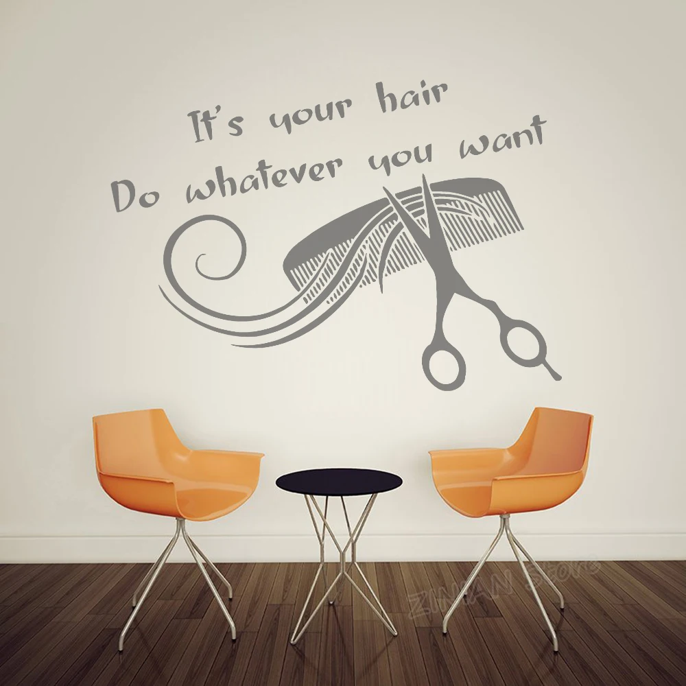 Парикмахерская Наклейка на стену виниловые наклейки для волос дизайн салона