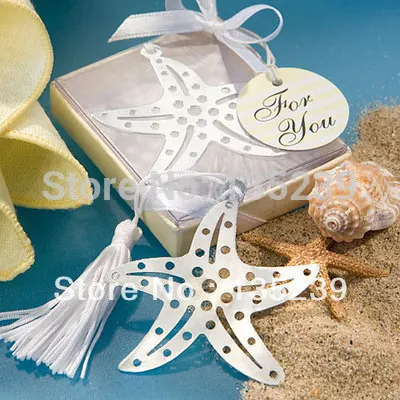 20 шт морской звезды закладки пляж с серебряной отделкой и элегантный лед-синий