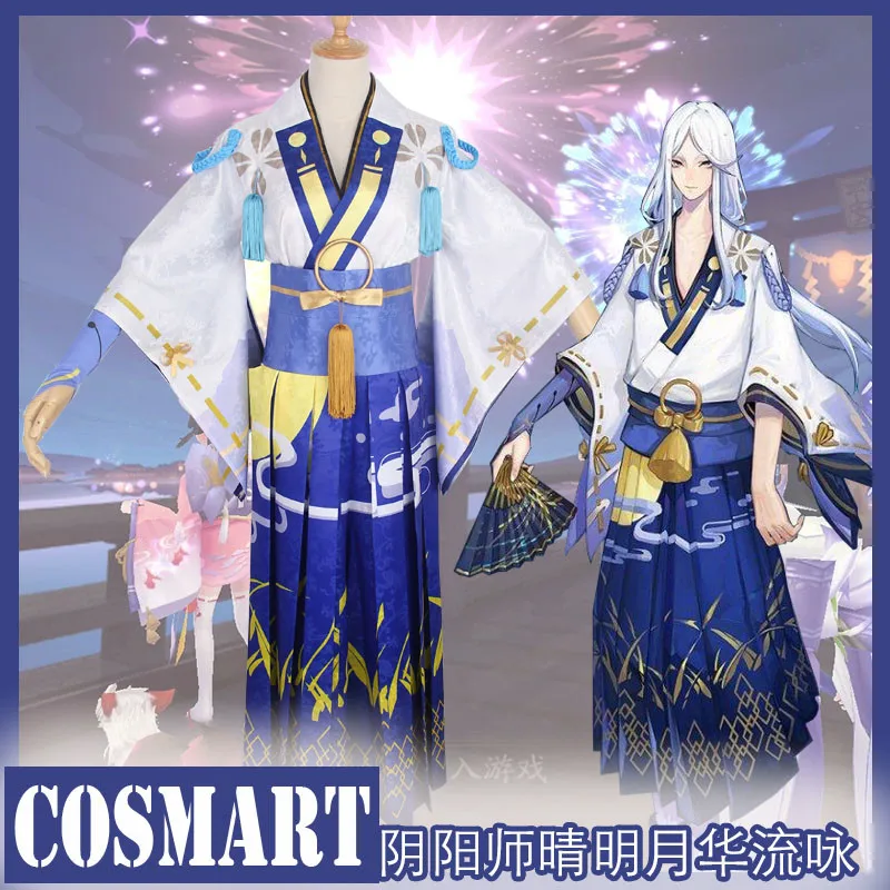 

[В наличии] летнее кимоно из игры Onmyoji Abe Seimei. Новое кожаное кимоно с лунным светом, Униформа, костюм для косплея, новинка 2018