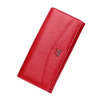 wallet new brand 100 genuine leather wallet for women high quality coin purse female high quality long clutch phone red wallets