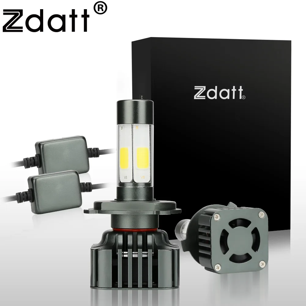 Zdata H7 светодиодная лампа Canbus H4 Led головной светильник s COB H11 9005 100 Вт 12000LM/комплект H8 H9 HB3 12 в 24 в автомобильный противотуманный светильник Авто 3000 К 6000 К 8000 К