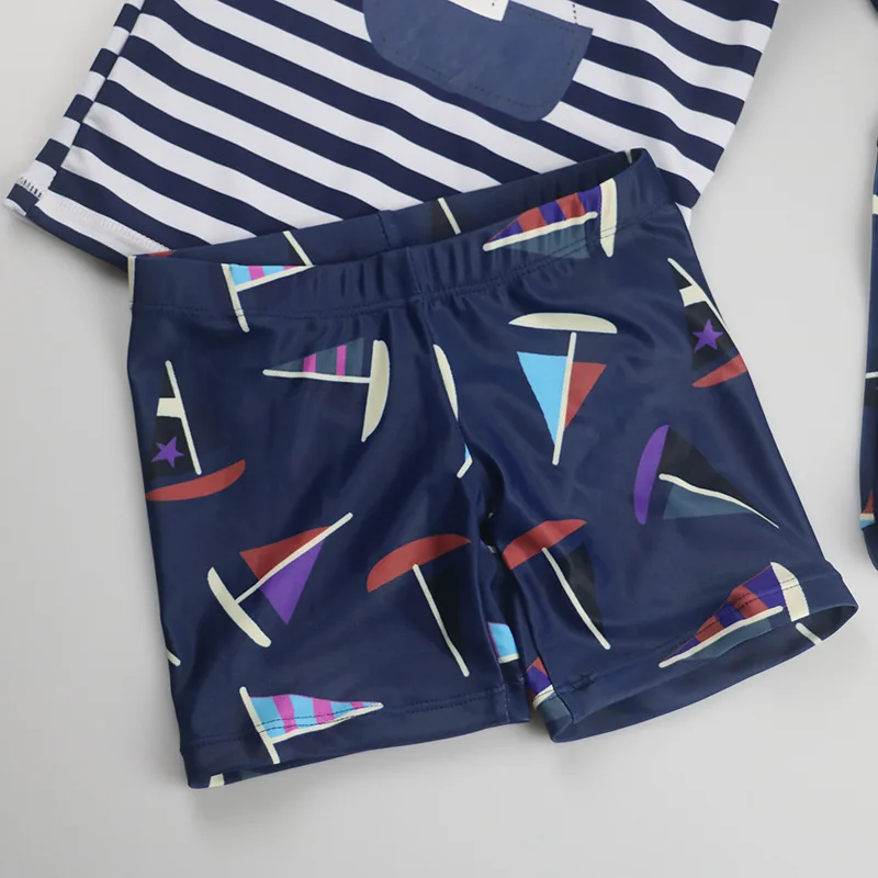 Купальник из двух частей с рисунком для новорожденных мальчиков детская пляжная