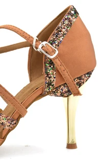 Bronze heel 8.5cm WUXIJIAO танцевальные джазовые туфли черные Бронзовые Туфли для латинских танцев для женщин сальса латинские туфли для девочек бальные туфли для латинских танцев 8,5 см каблук - Цвет: Bronze heel 8.5cm