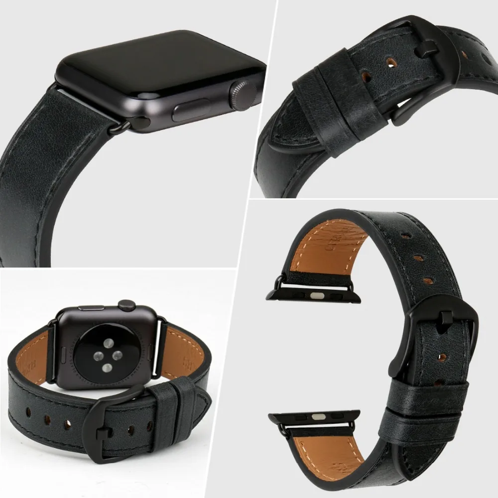 Аксессуары для часов MAIKES ремешок из натуральной кожи Apple Watch 44 мм 42 iwatch 4 3 2 1 40 38