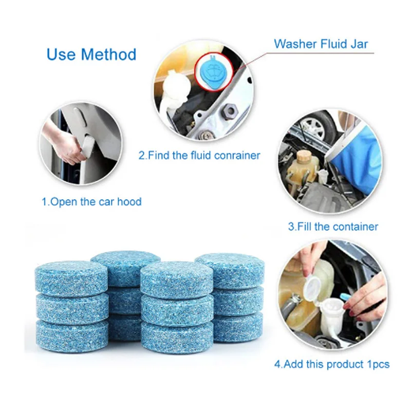 10PCS/Pack(1PCS=4L Water)Car Solid Wiper Fine Seminoma Auto Window Cleaning Car Windshield Glass Cleaner Accessories | Автомобили и