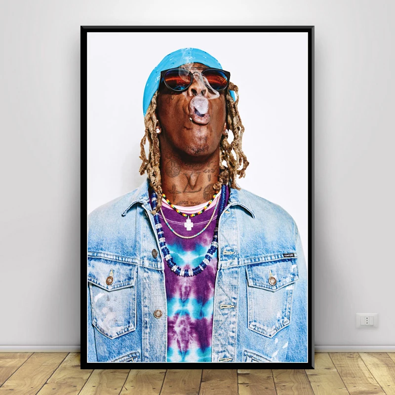 P339 Young Thug Hip Hop Rap Music Singer Rapper Star Art Painting Silk Canvas Poster Wall Home Decor | Дом и сад