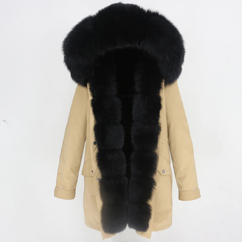 OFTBUY Водонепроницаемая длинная парка зимняя куртка Женское пальто из натурального меха натуральный Лисий меховой капюшон, воротник теплый съемный уличная Роскошная Новинка