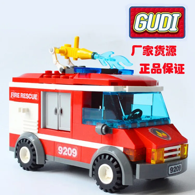 Модели GUDI строительные игрушки совместимые с G9209 156 шт. блоки пожарной машины