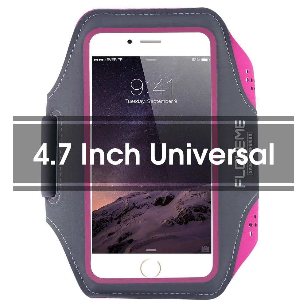 Rose Red 4.7 Inch FLOVEME водонепроницаемый универсальный браслет для iPhone 6, 6 S, 7, 8 Plus, X чехол для samsung Galaxy S9, S8 Plus, спортивная сумка для телефона, аксессуары - Цвет: Rose Red 4.7 Inch