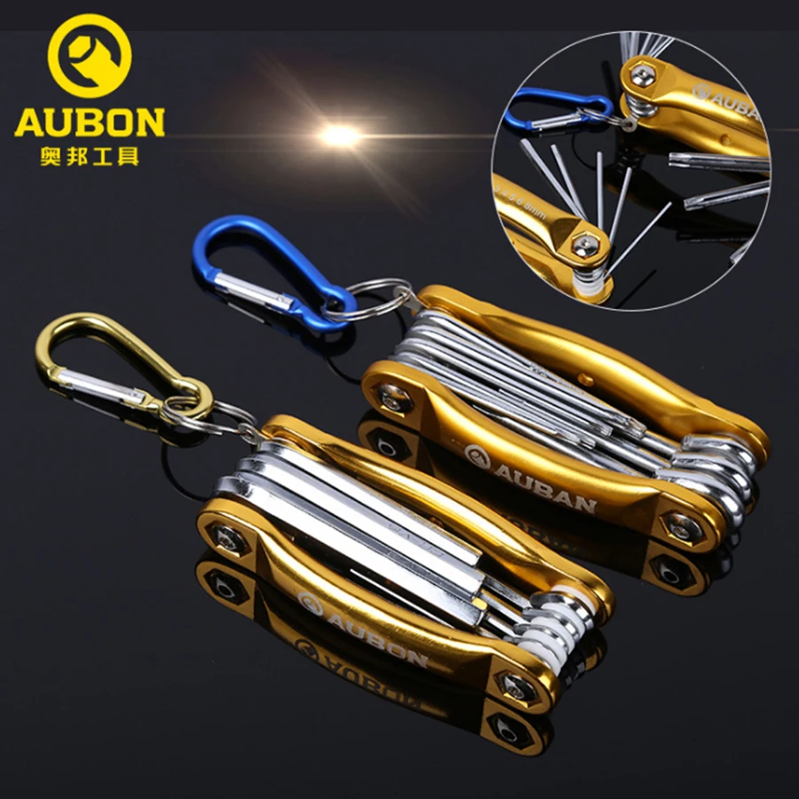 AUBON 8 шт. складной гаечный ключ/ключ Torx Set Metric шестигранный ключ с Алюминий Ручка