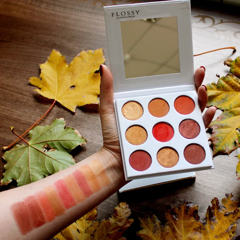 Flossy Sunflower 9 Разноцветные Тени для век палитра макияжа Кисточки Макияж Shimmer
