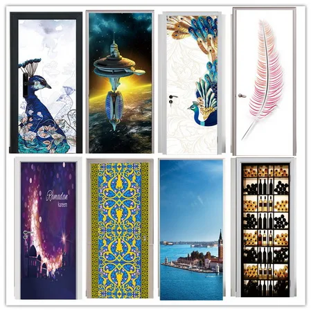 3D наклейка на дверь настенная обои самоклеющиеся ПВХ съемный водонепроницаемый