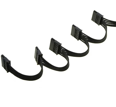1 шт. 4Pin IDE Molex к 5-портовому 15Pin SATA кабель питания свинцовый 18AWG провод для жесткого