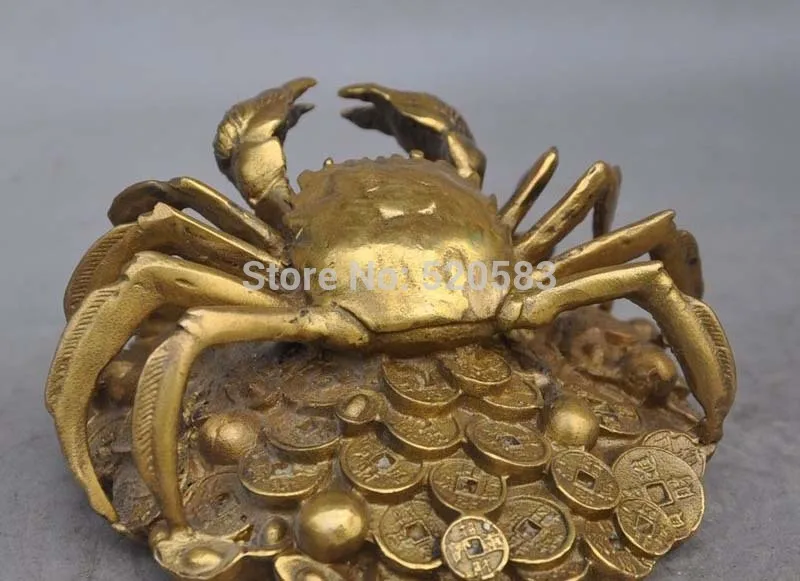 Бесплатный Китайский Фэншуй Медь Латунь Богатство yuanbao Монета денег морской Краб