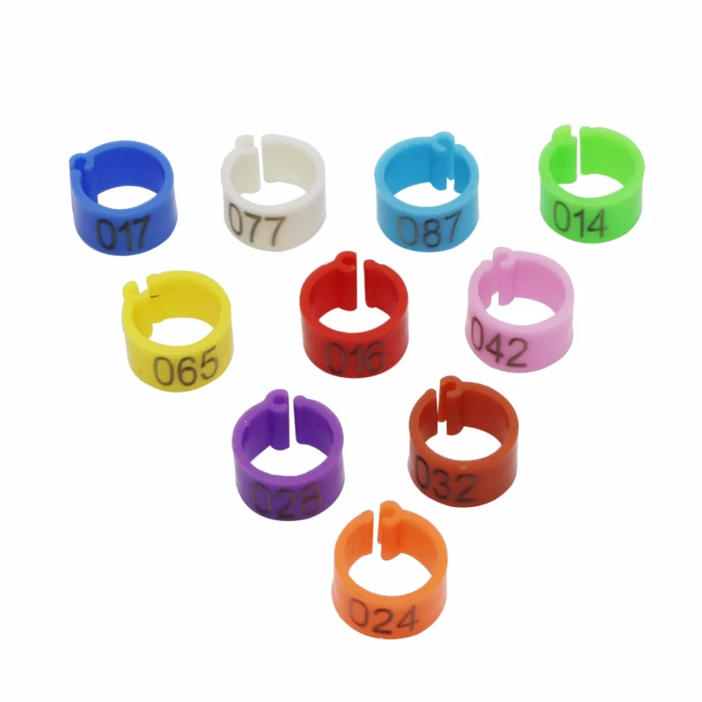 100 шт. зажимы для птиц 8 мм пластиковые цифровые разметочные кольца попугаев