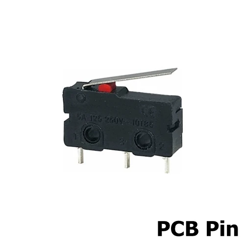 5 шт. мини микро концевой выключатель без NC 3 контакта PCB терминалы SPDT 5A 125 в 250 в 29 мм роликовый дуговой рычаг оснастки действия нажимные микропереключатели - Цвет: PCB Pin 16mm Lever