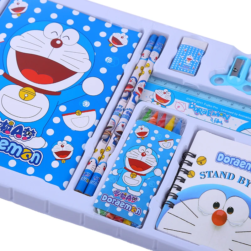 14 шт./лот Роскошные перо набор канцелярских принадлежностей Doraemon мультфильм тема