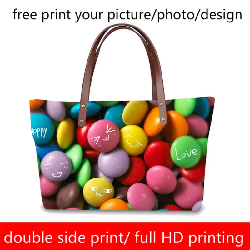 Shopping bag female personality picture photo print pattern formulated logo customized casual waterproof large handbag tote | Багаж и