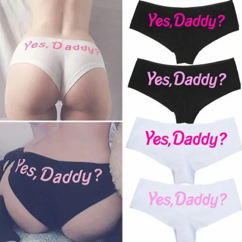 

Sexy Lingerie Women Underpants Letter Yes Daddy Seamless Funny Briefs Underwear Panties T string Thongs Knickers