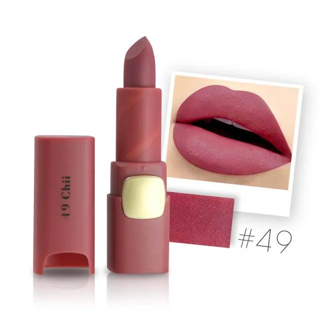 Nude Miss Rose Matte Lipstick Long Lasting Kyliejenner Lipstick Cosmetics Mate Lipstick Waterproof Lipsticks For Women Tint - Цвет: 49 Chii