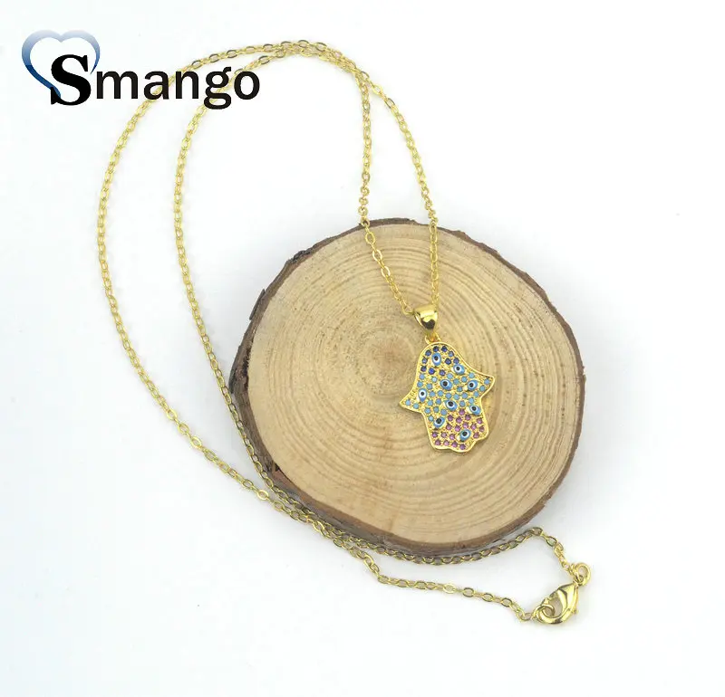 Gold 5pieces Женское CZ ожерелье, модные ювелирные изделия, поп-Амулеты, форма руки, можно оптом, 5 шт - Окраска металла: Gold 5pieces