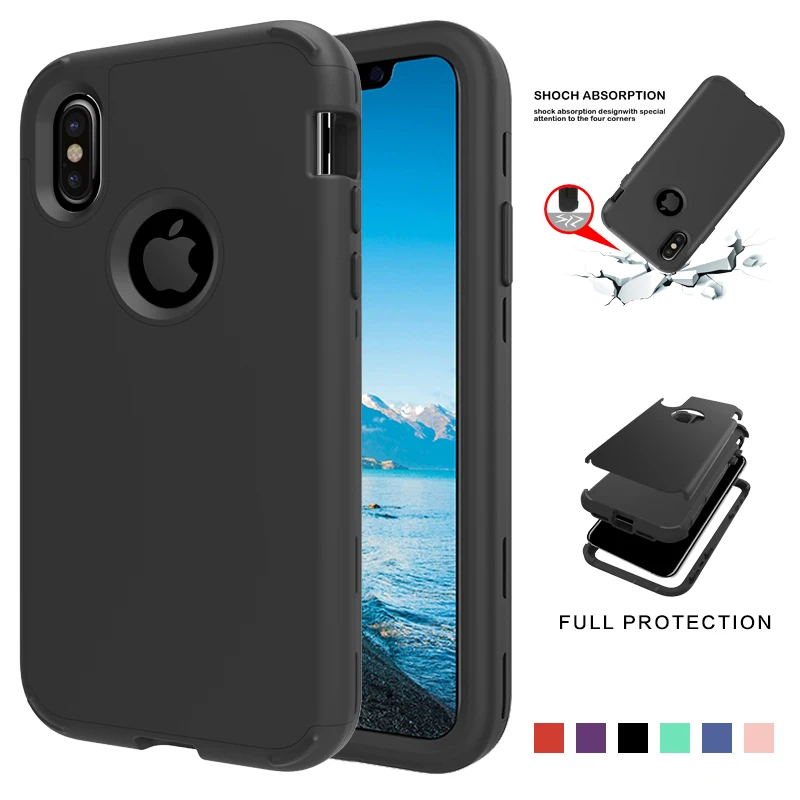 Чехол для iPhone X 10 Силиконовый ТПУ ПК Гибридный сверхпрочный защитный чехол